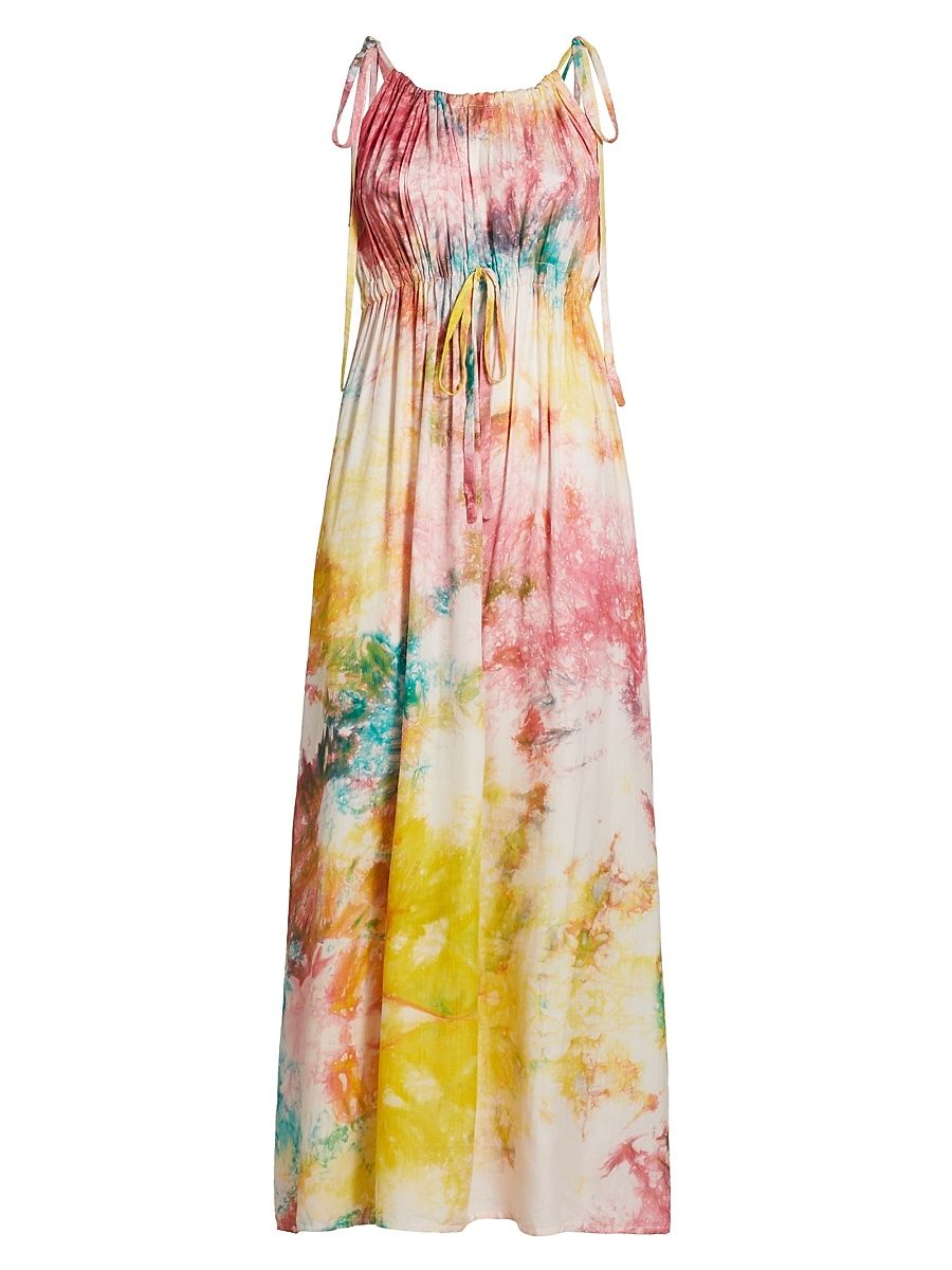 Women's Eri Tie-Dye Drawstring Waist Maxi Dress - Size XL