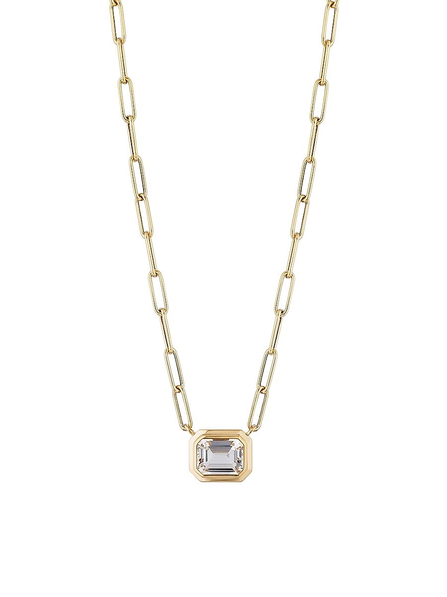 Women's Manhattan 18K Yellow Gold & Rock Crystal Pendant Necklace - Yellow Gold