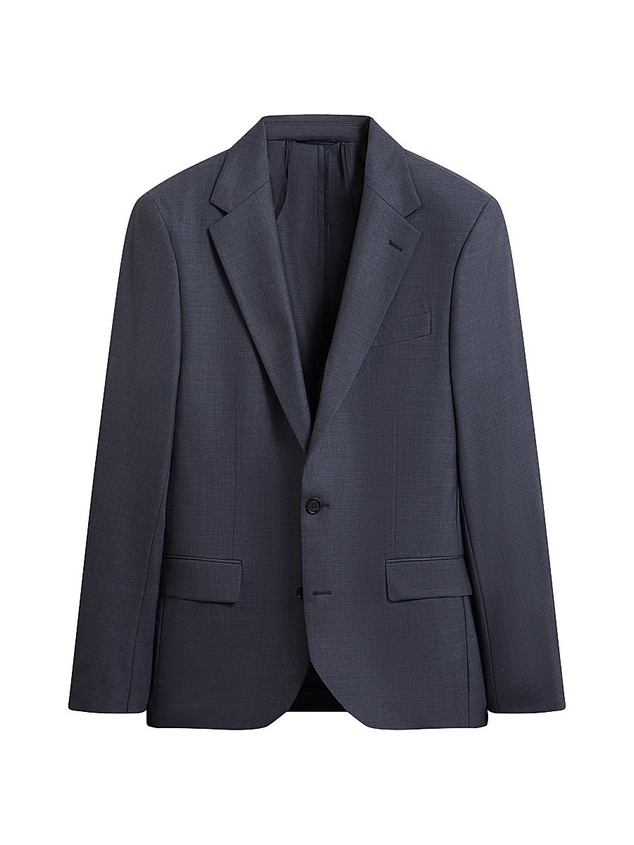 Men's Stretch-Wool Single-Breasted Blazer - Cobalt - Size 48
