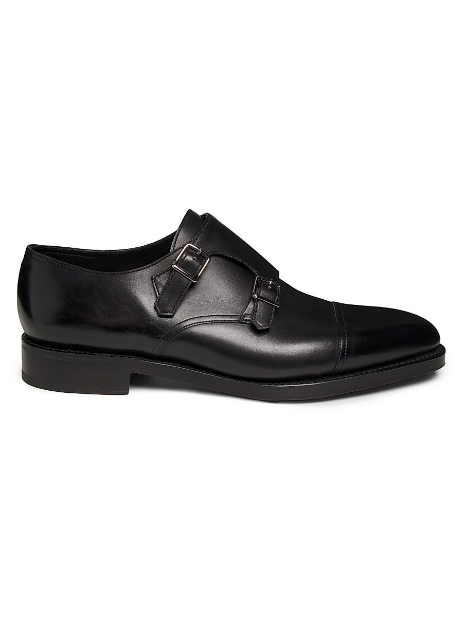 Men's William Double-Buckle Monk Shoes - Black - Size 10.5
