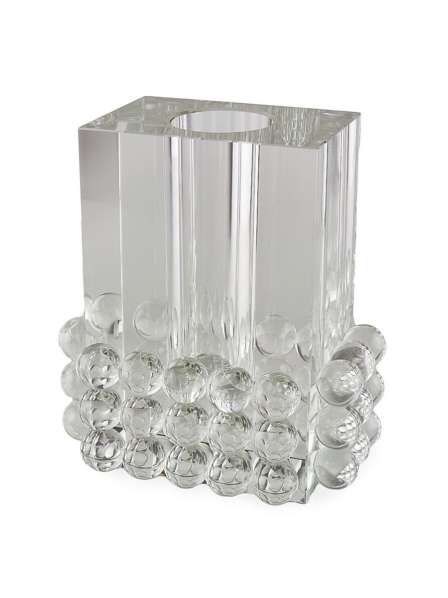 Crystal Square Bubble Vase - Clear