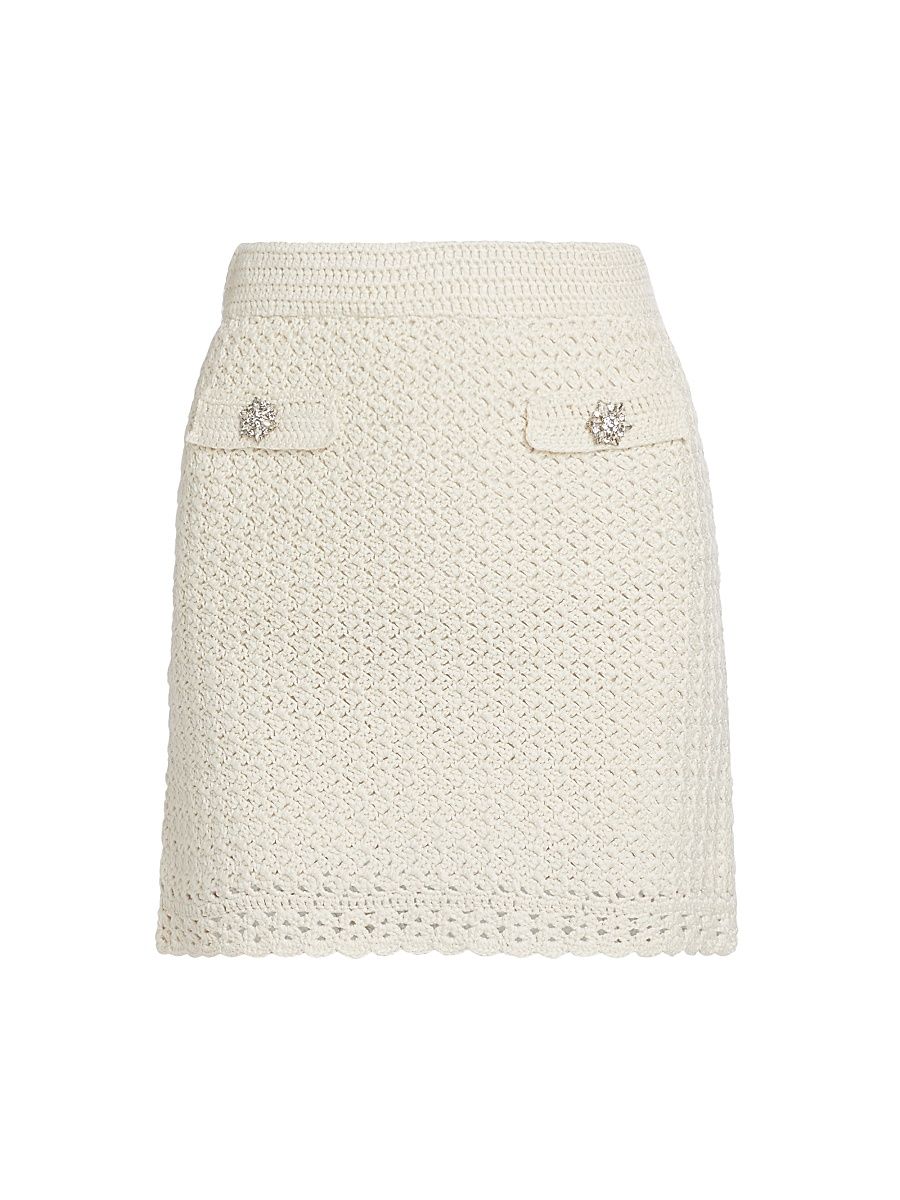 Women's Emilia Crochet Miniskirt - Natural - Size XL