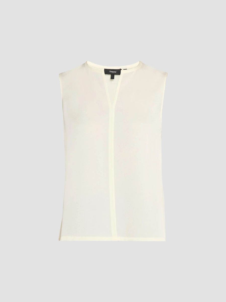 Theory Women's Satin Sleeveless Top - Lemongrass - Size Large