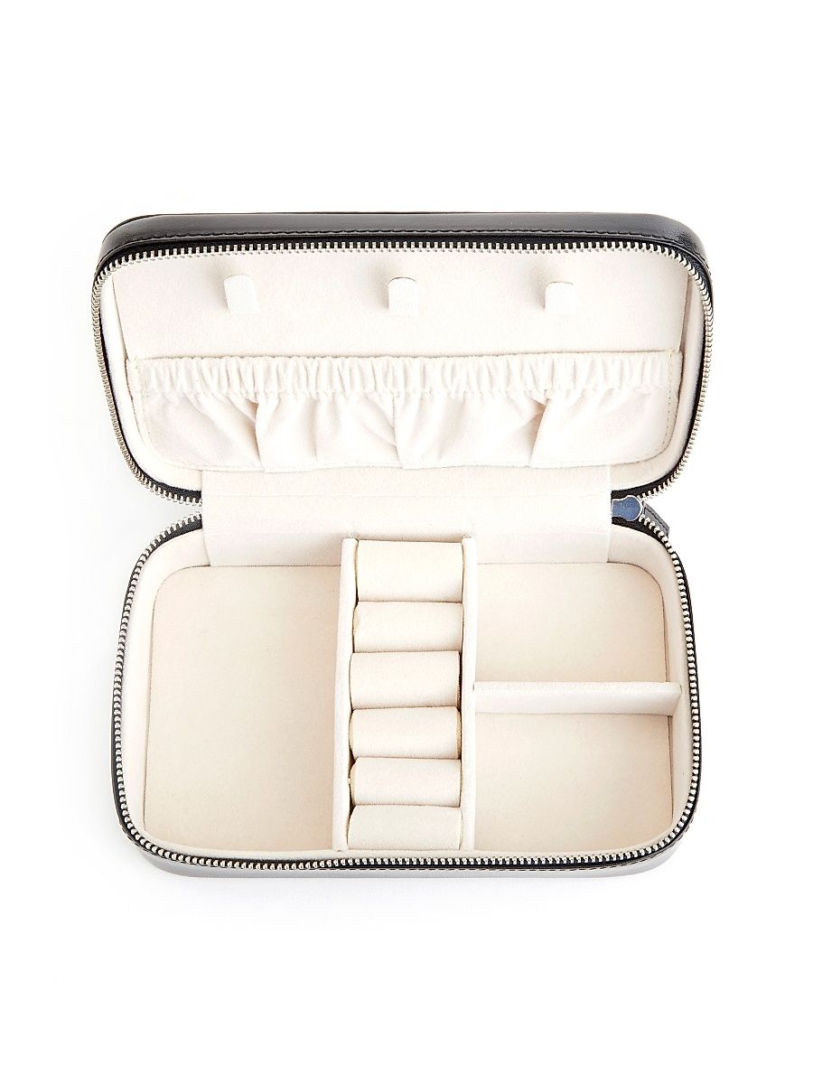 Zippered Travel Jewelry Case - Black