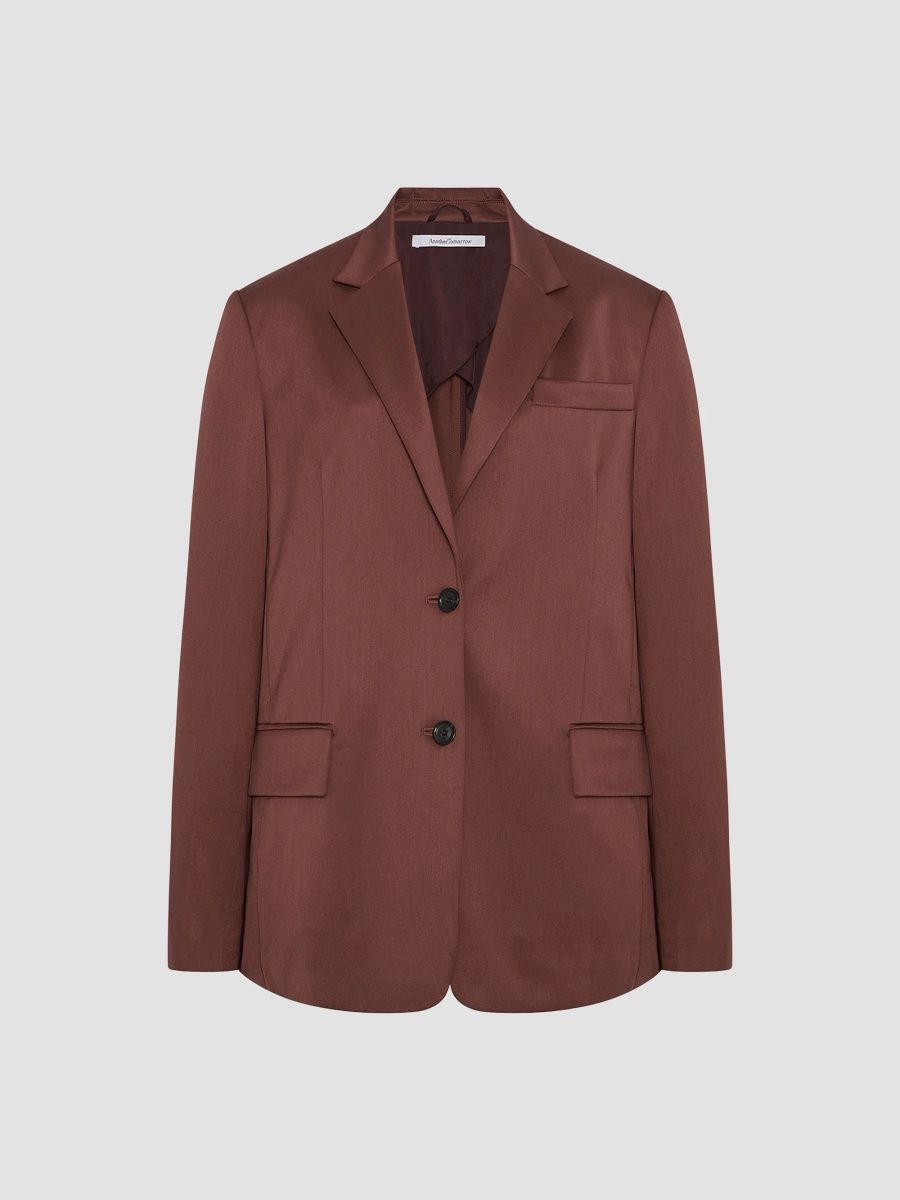 Another Tomorrow Women's Relaxed Blazer - Cinnamon - Size 8