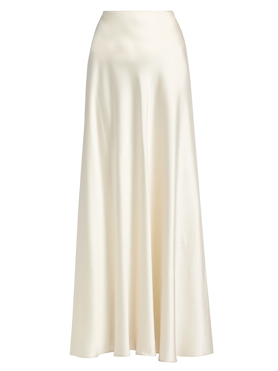 Women's Antonia Satin Bias Maxi Skirt - Ivory - Size 2