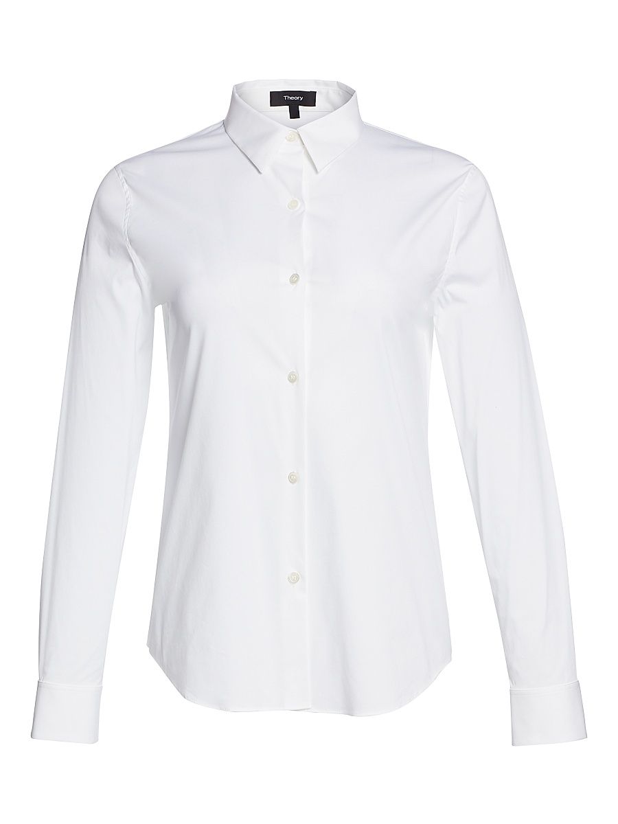 Women's Tenia Luxe Cotton Shirt - White - Size XL