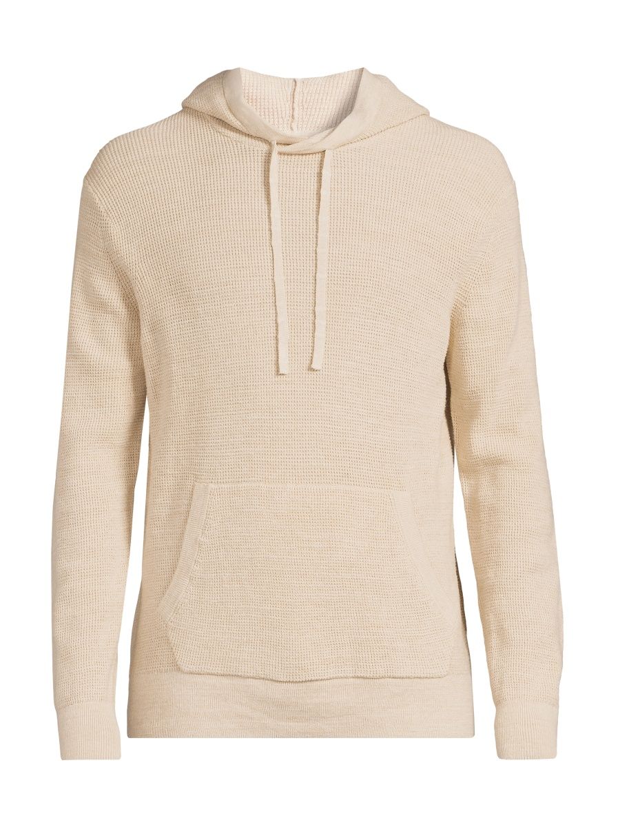 Faherty Brand Men's Sunwashed Cotton Waffle-Knit Hoodie - Natural - Size XXL