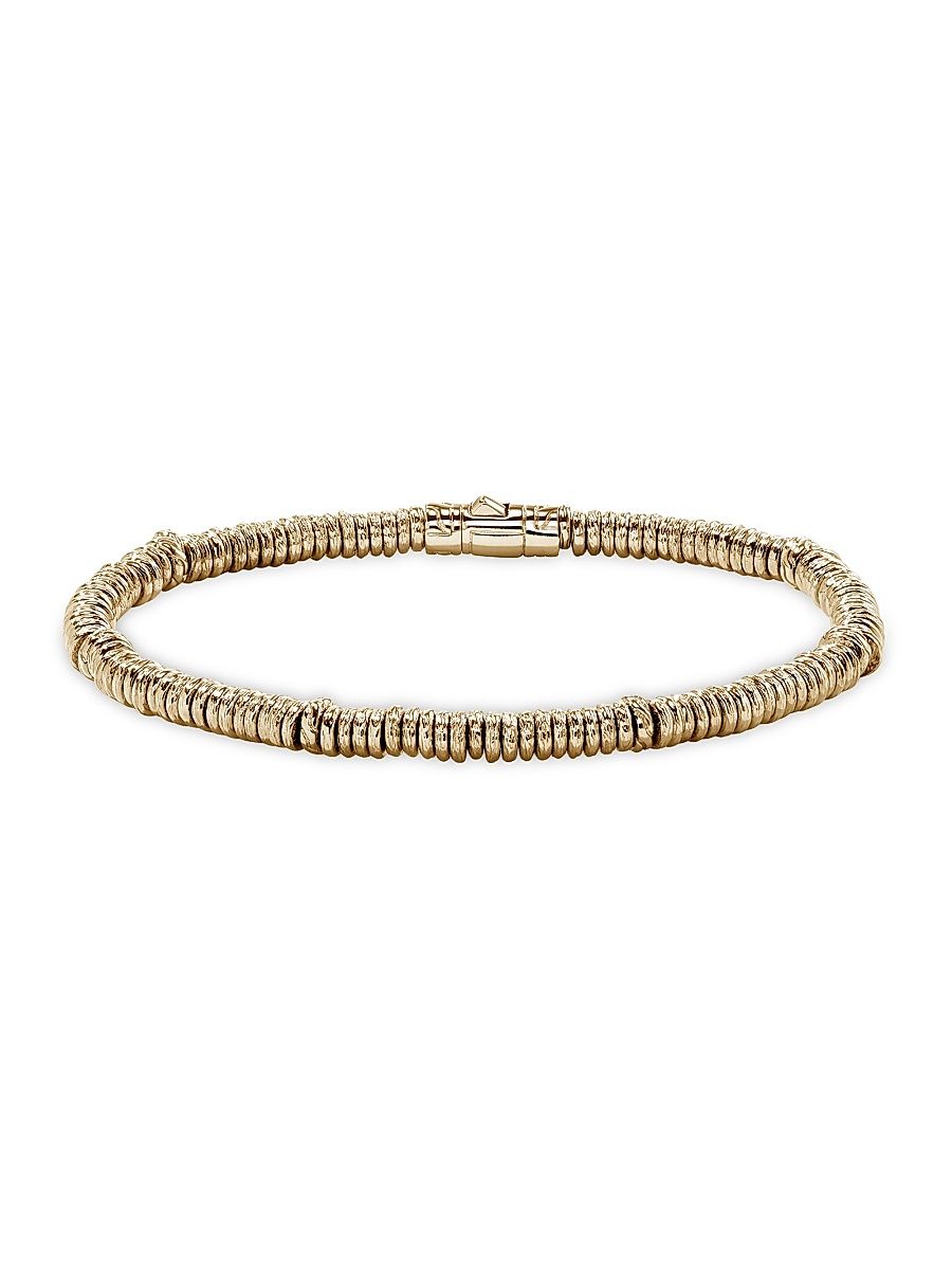 Men's Heishi 14K Yellow Gold Bracelet - Gold - Size Medium