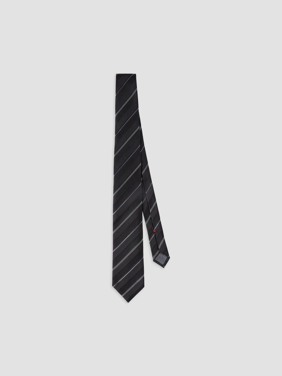 Brunello Cucinelli Men's Striped Silk Tie - Black