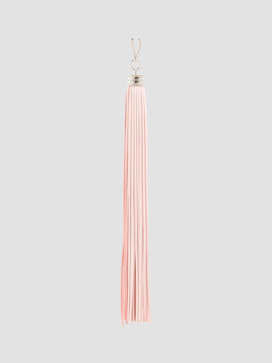 McQueen Women's Leather Tassel Charm - Rose Silver