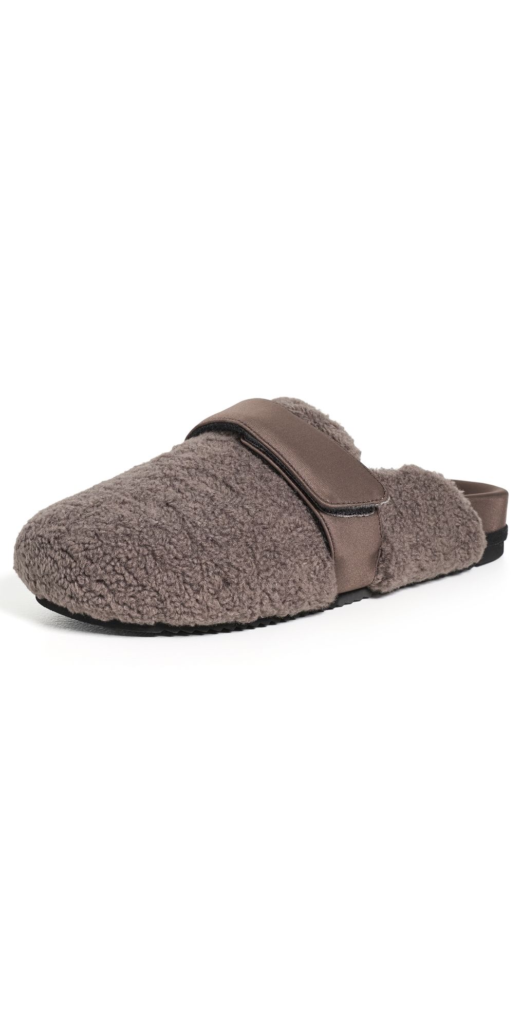 ROAM Fuzzy Loafer Mules Taupe 7