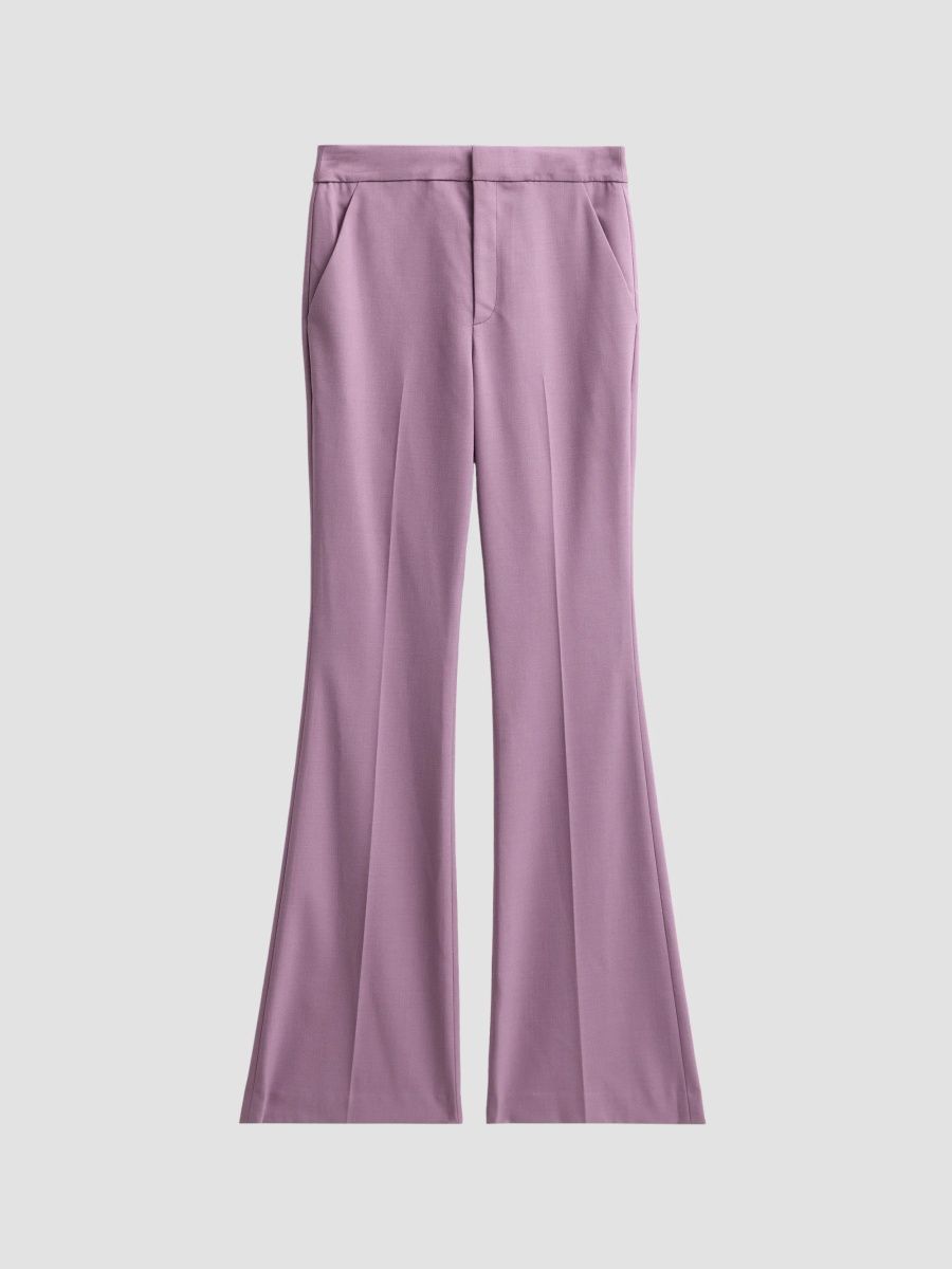 A. L.C. Women's Sophie Wool Gabardine Flare Pants - Lavender Mauve - Size 00