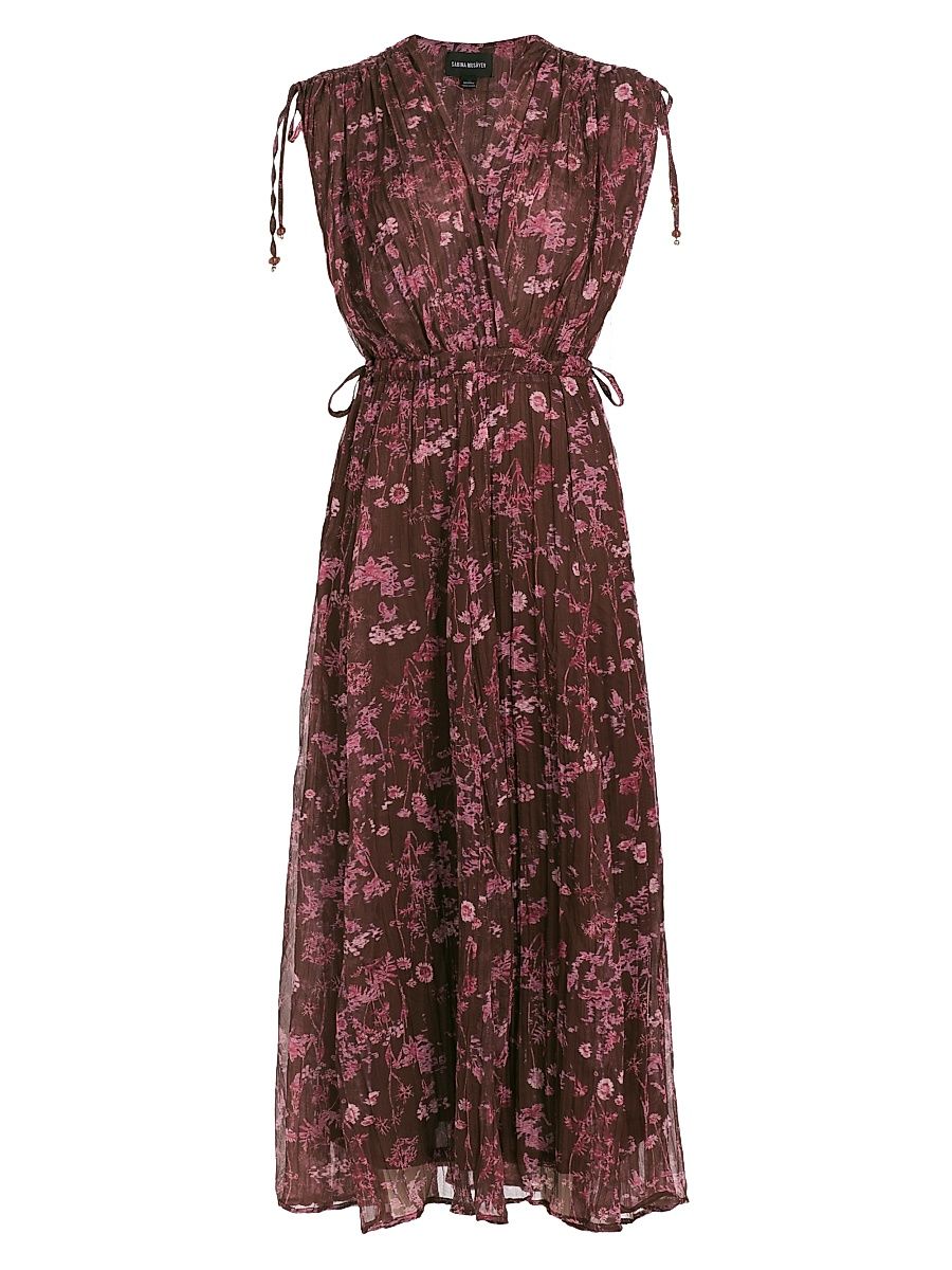 Women's Pollonia Floral Cocktail Dress - Mahogany Brown Print - Size XS