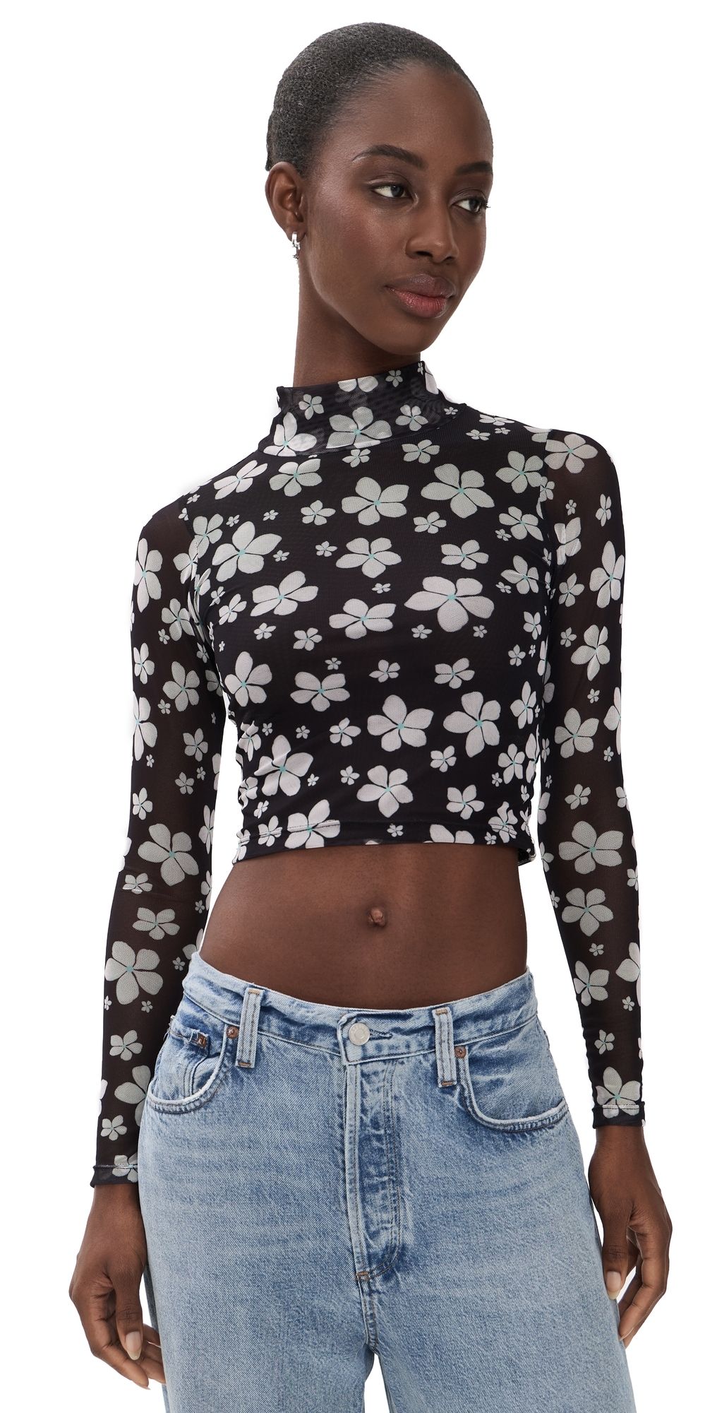 The Lulo Project Cozy Mesh Top Garden Of Five Black L