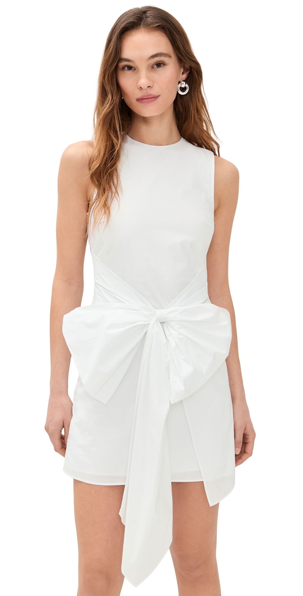 ROTATE Sleeveless Dress with Bow Bright White 36