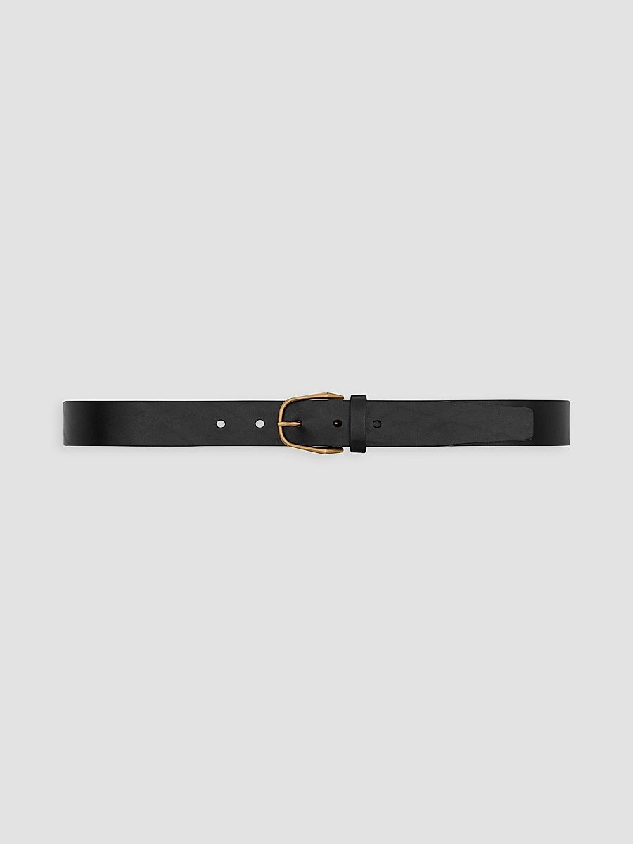 Saint Laurent Men's Minimal Belt in Leather - Black - Size 32