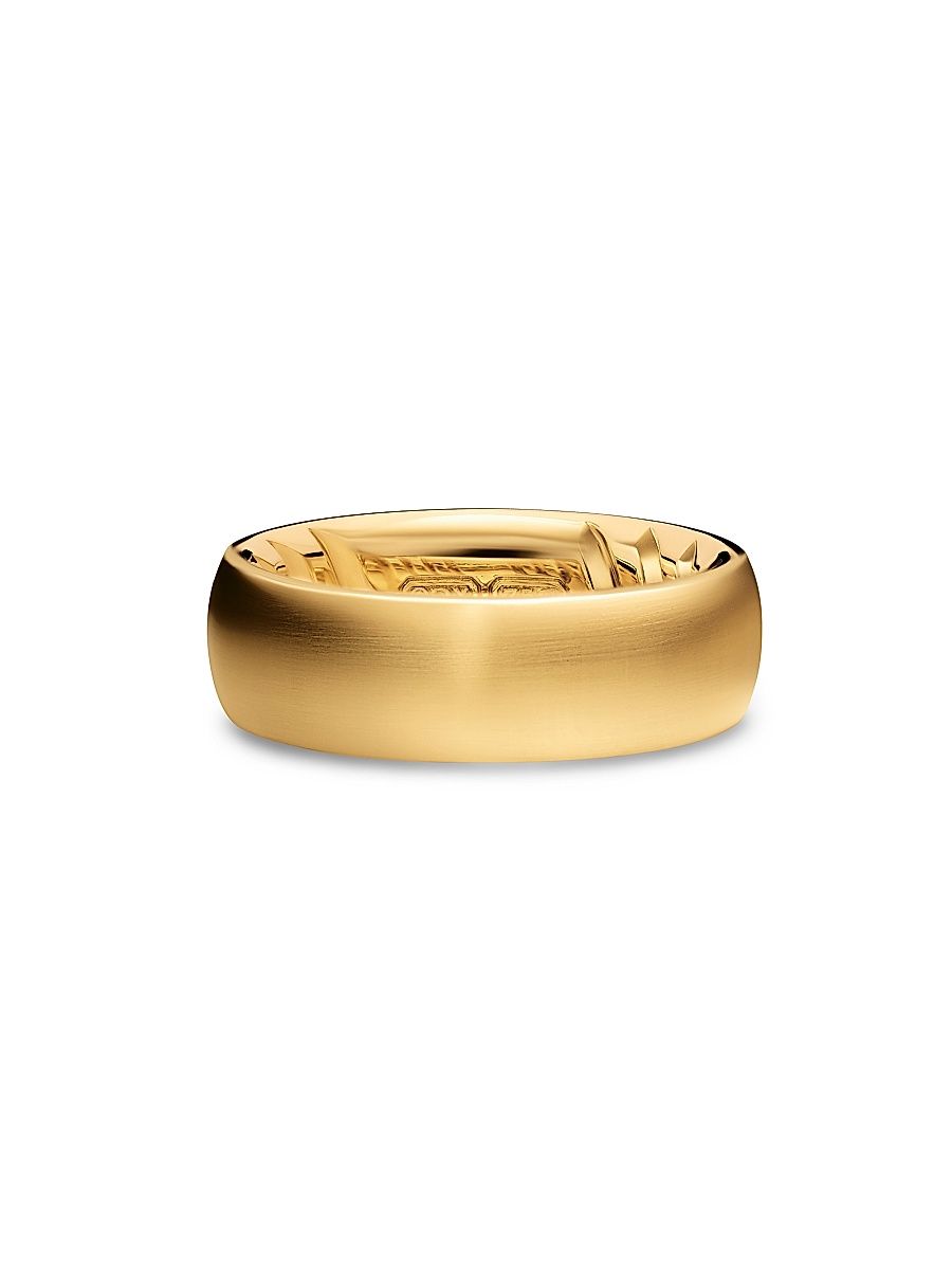 Men's Streamline Band Ring in 18K Yellow Gold, 7.6MM - Gold - Size 10