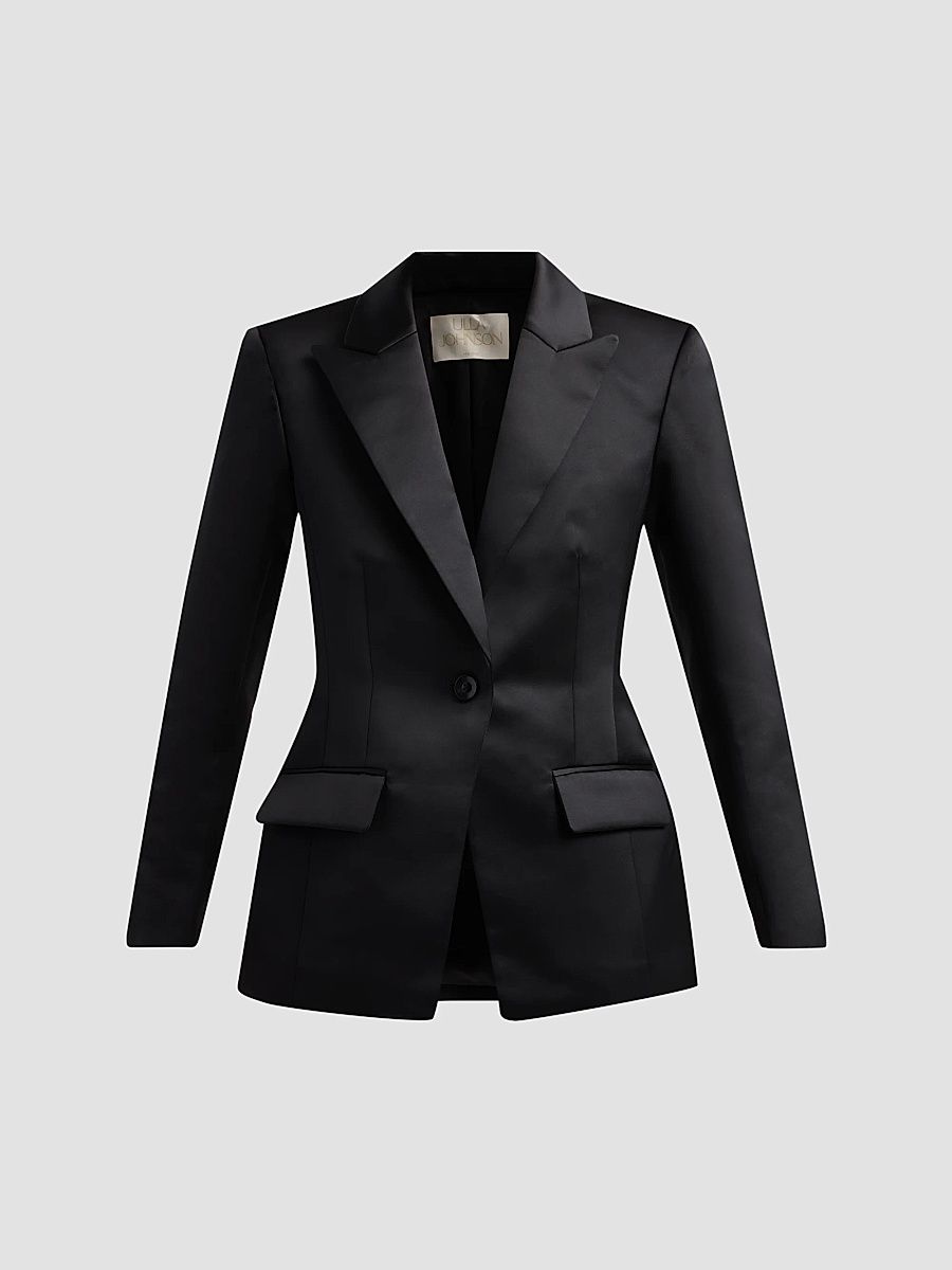 Women's Soline Satin Blazer - Noir - Size 10