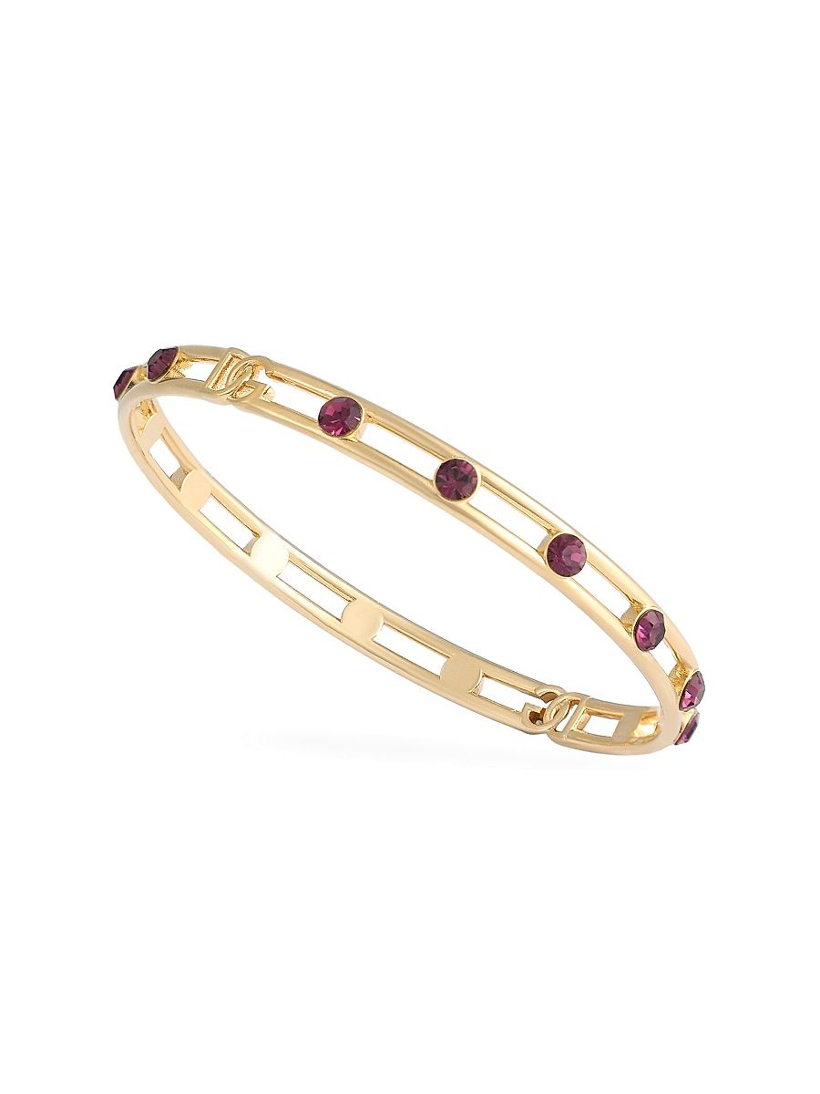 Women's Goldtone & Glass Crystal Logo Bangle - Gold