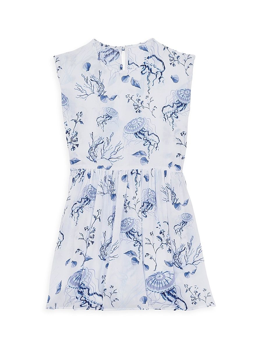 Baby Girl's, Little Girl's & Girl's Medusa & Shell Javanaise Printed Dress - Blue White - Size 4