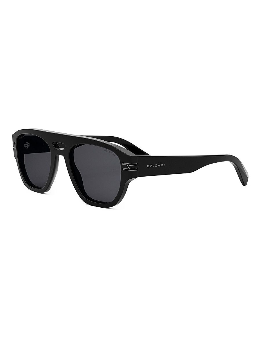 Men's B. Zero1 53MM Pilot Sunglasses - Shiny Black