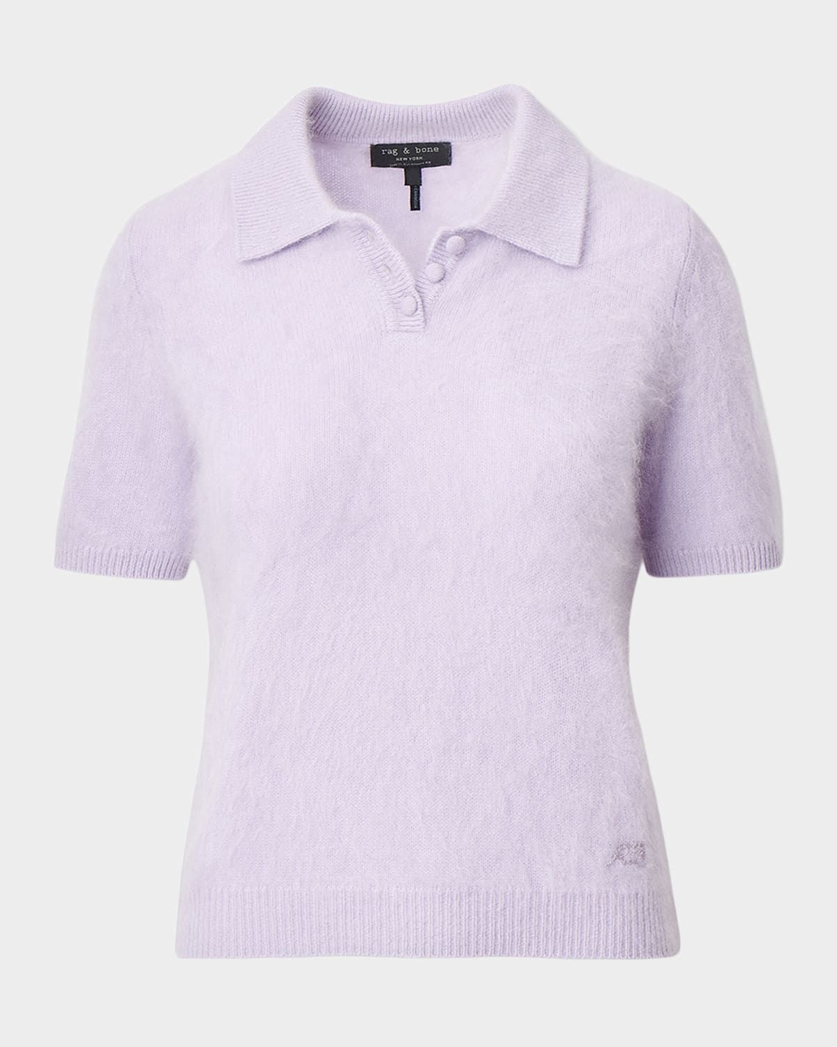 Jada Brushed Cashmere Polo Sweater