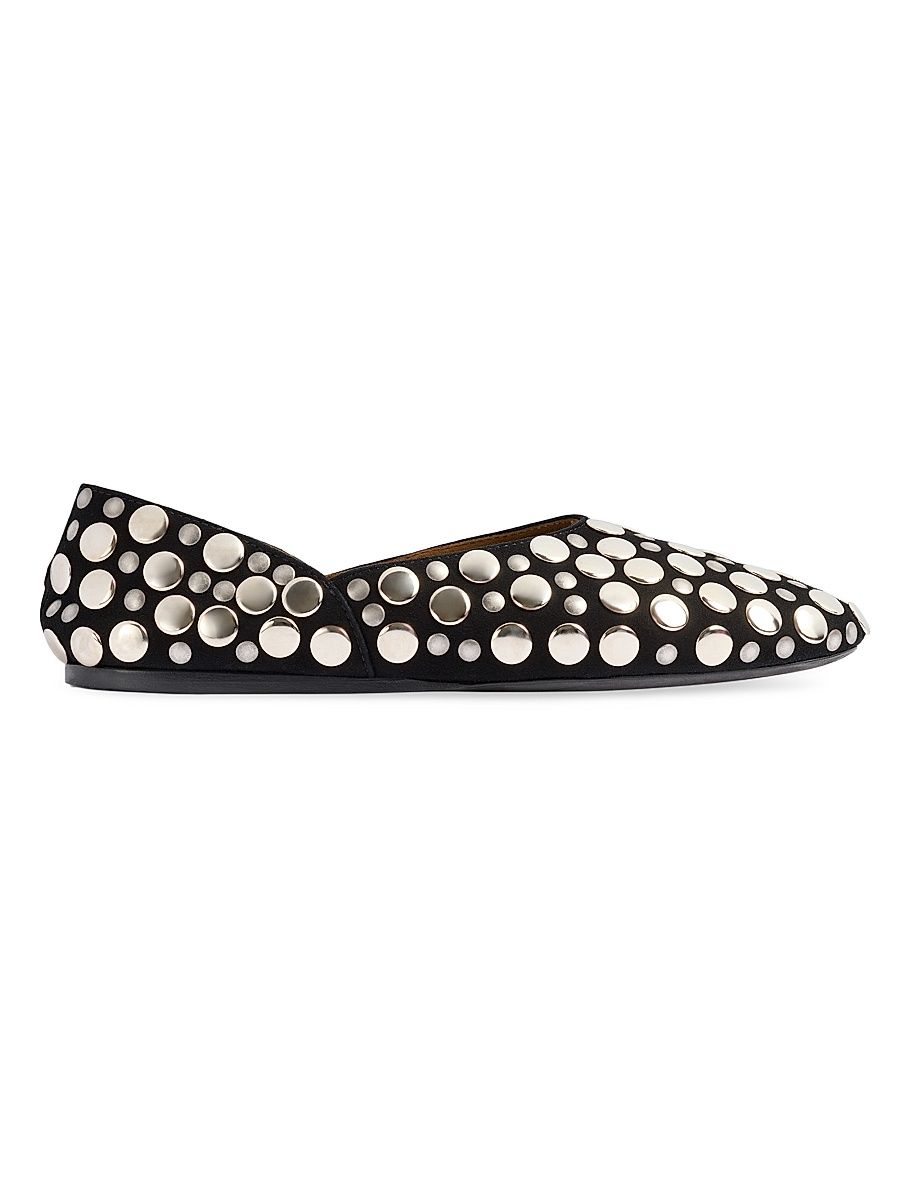 Women's Jane Studded Suede Flats - Black - Size 10