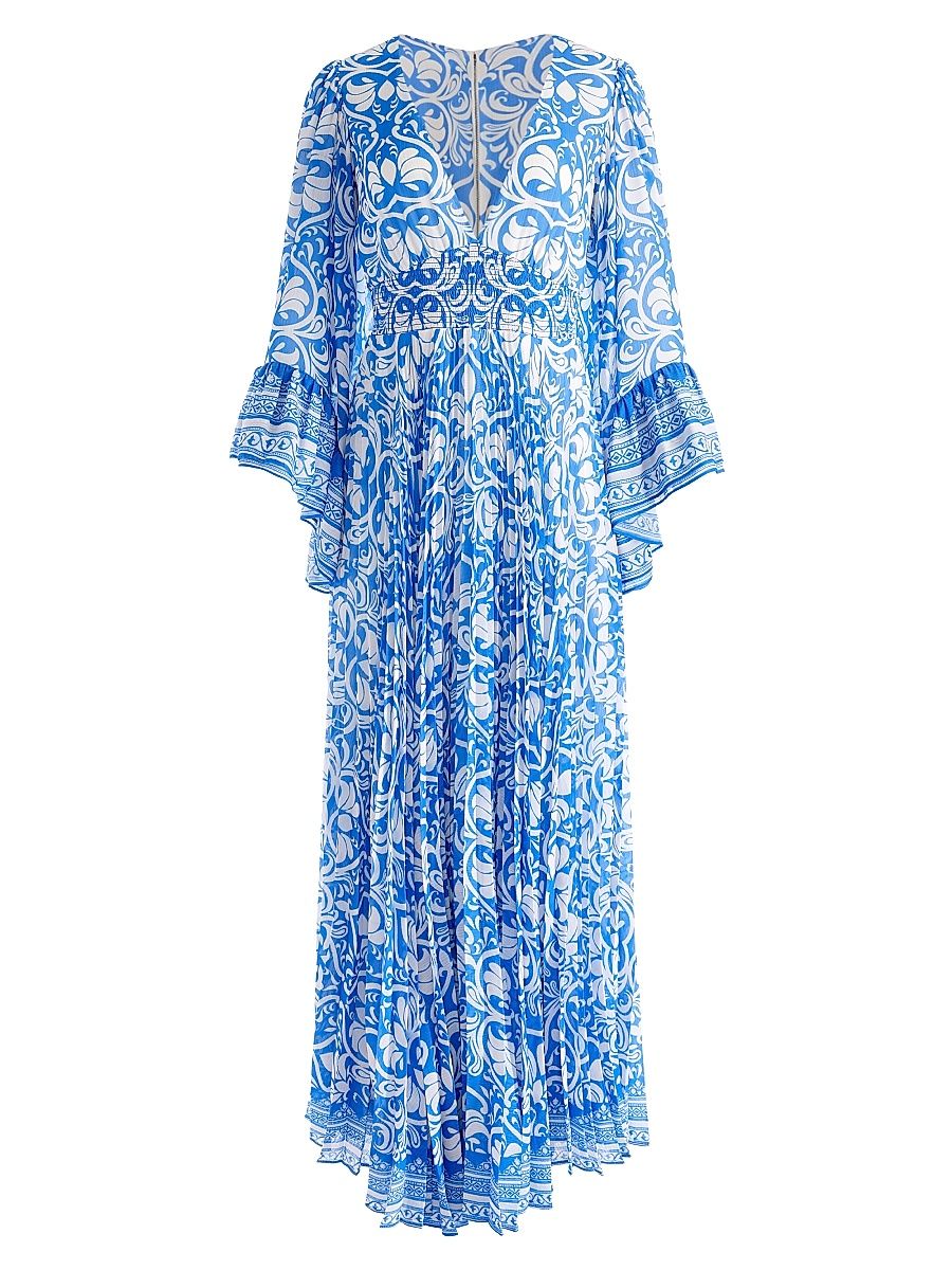 Women's Selene Printed Maxi Dress - Soiree True Blue - Size 14