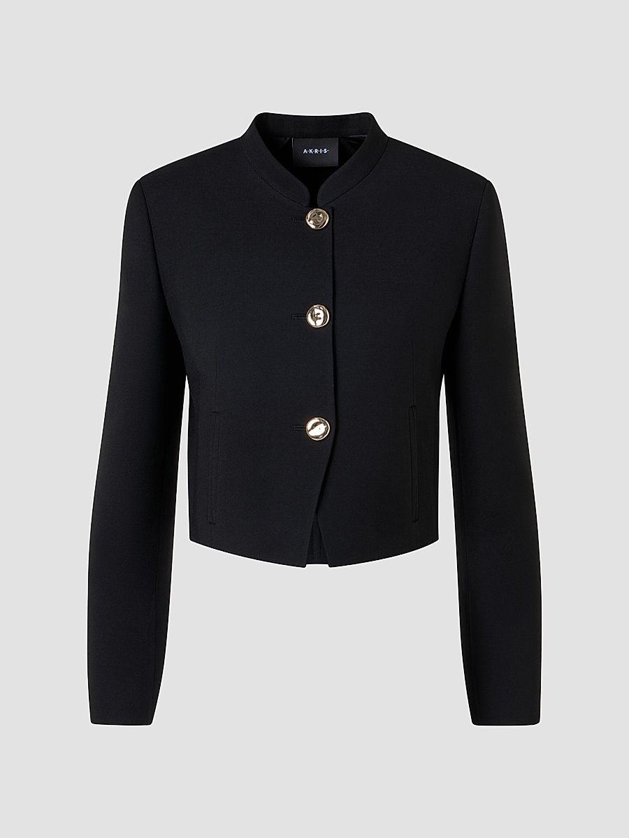 Women's Kadet Virgin Wool Crop Jacket - Black - Size 16