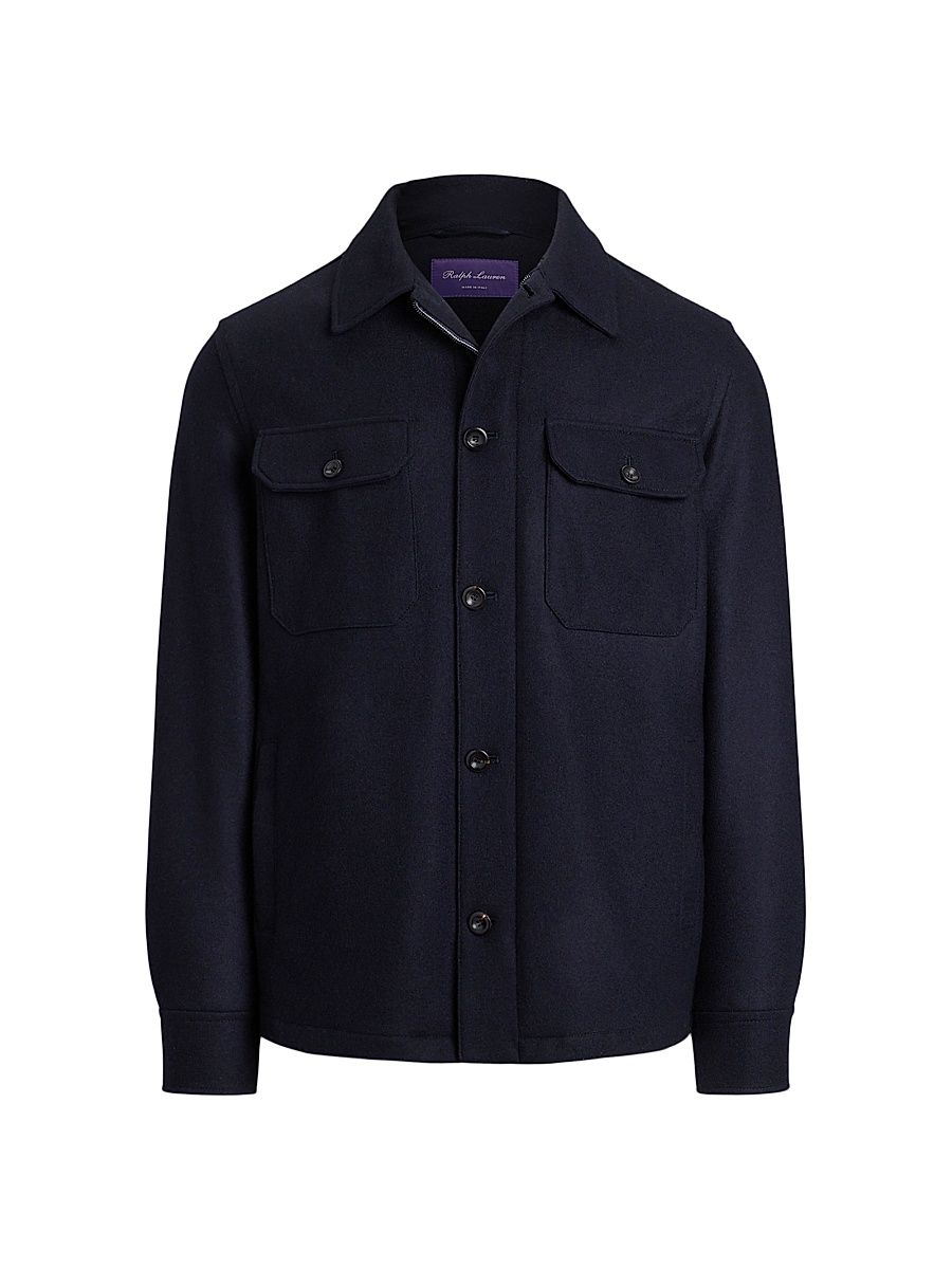 Men's Felton Cashmere-Blend Shirt Jacket - Classic Chairman Navy - Size XXL