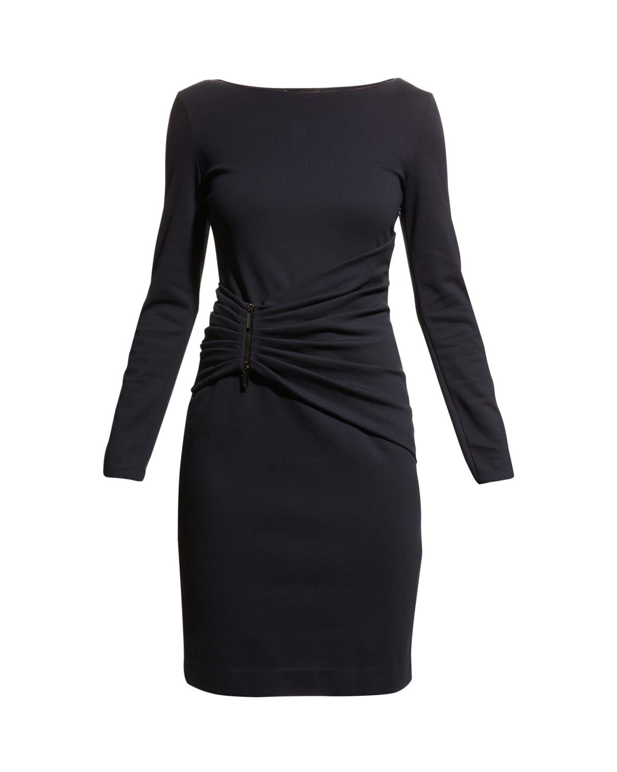 Ruched Jersey Bateau-Neck Dress