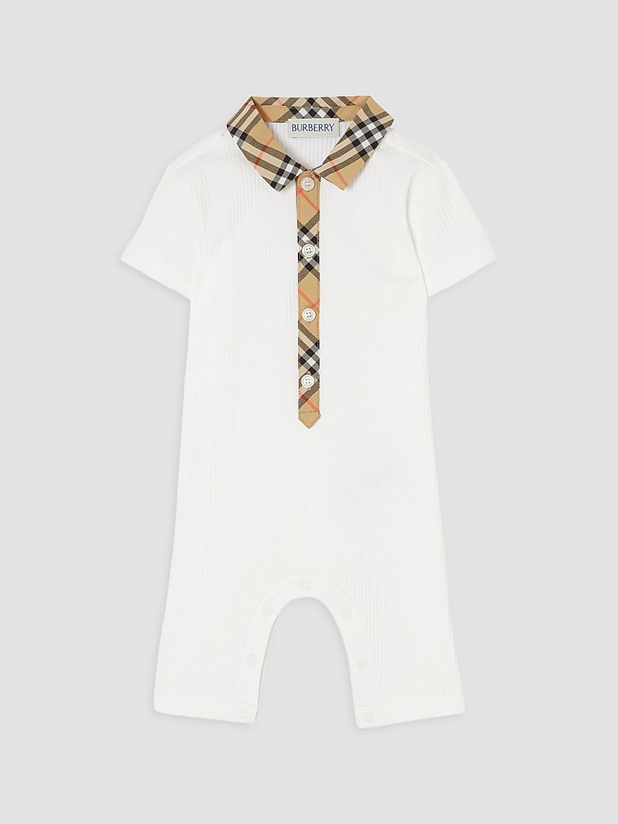 Baby Boy's Jaxson Ribbed Stretch-Cotton Coverall - White - Size 9 Months