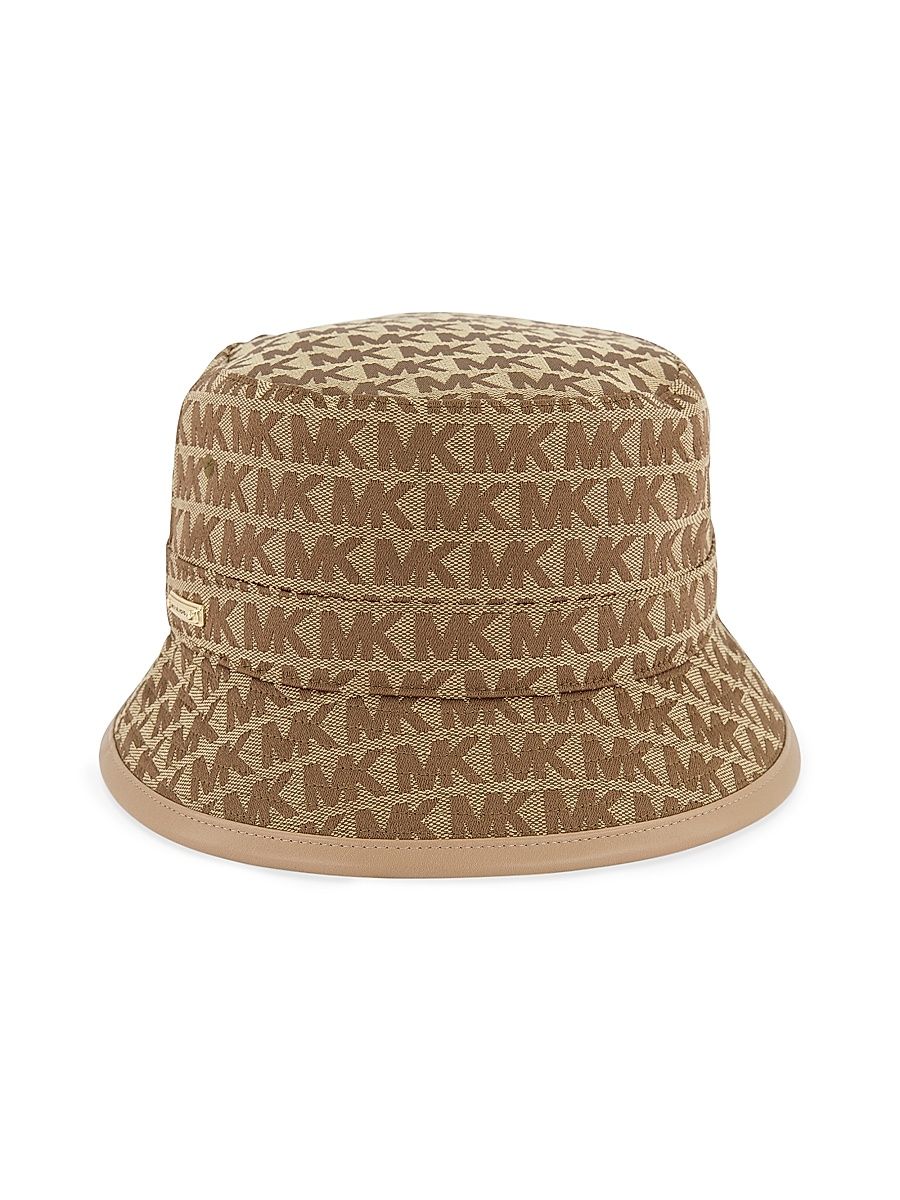 Women's Jacquard Monogram Bucket Hat - Medium Beige