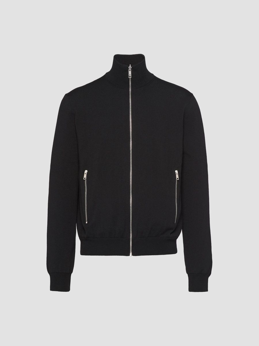 Prada Men's Reversible Wool and Re-Nylon Jacket - Black - Size 50