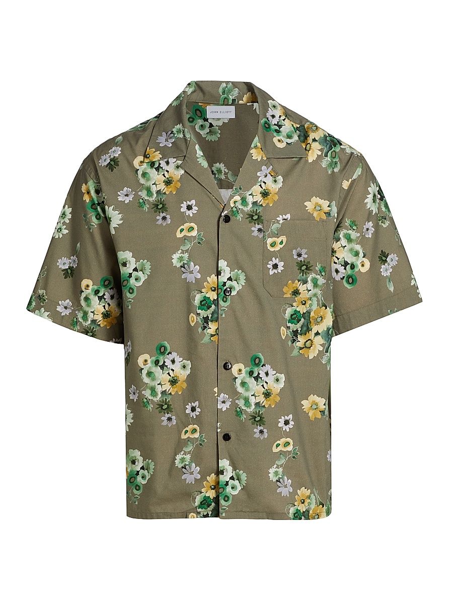 Men's Floral Camp Shirt - Camo Bloom - Size Medium