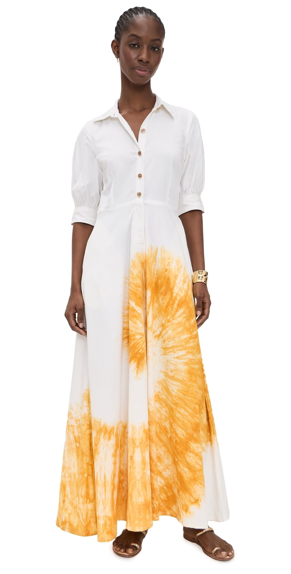 Busayo Dayo Dress Yellow & White XL