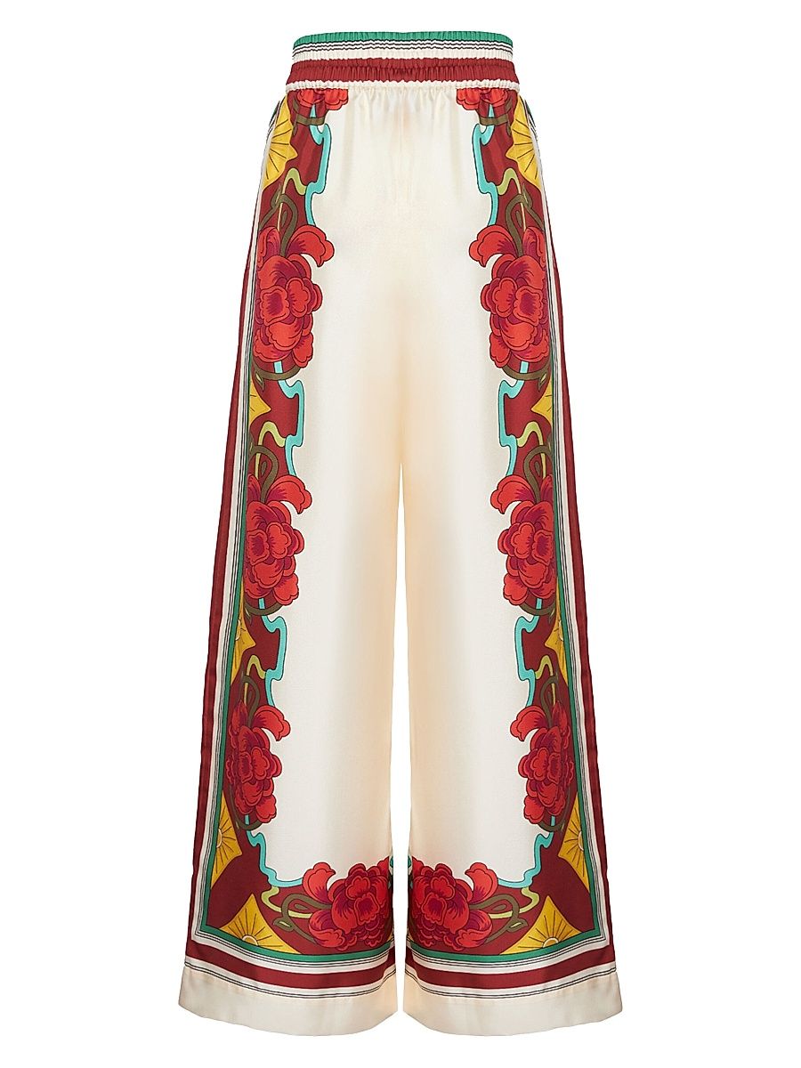 Women's Palazzo Pants - Taormina Placee Ivory - Size XXS
