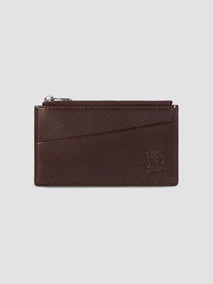 Grained Leather Travel Pochette - Brown