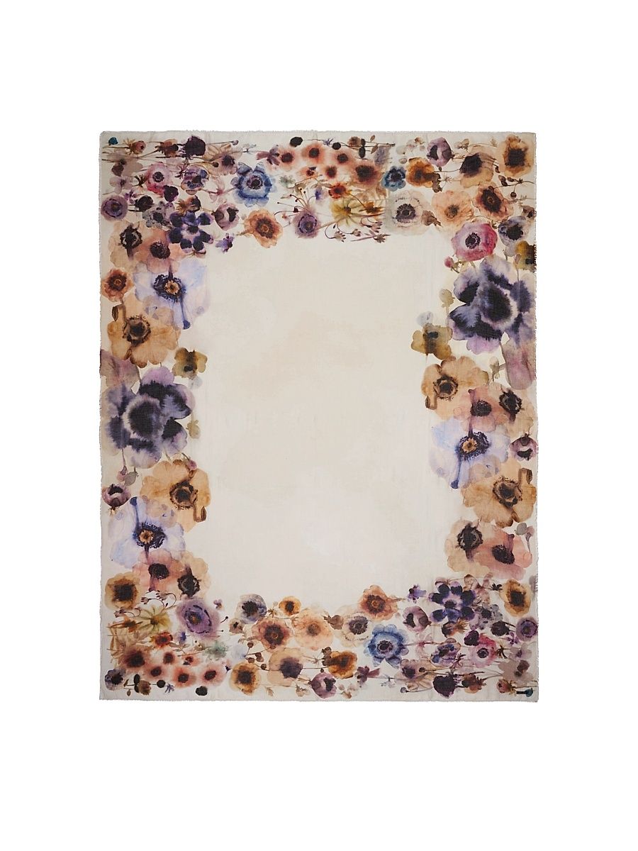 Women's Panse Floral Shawl - Multi Cream Floral
