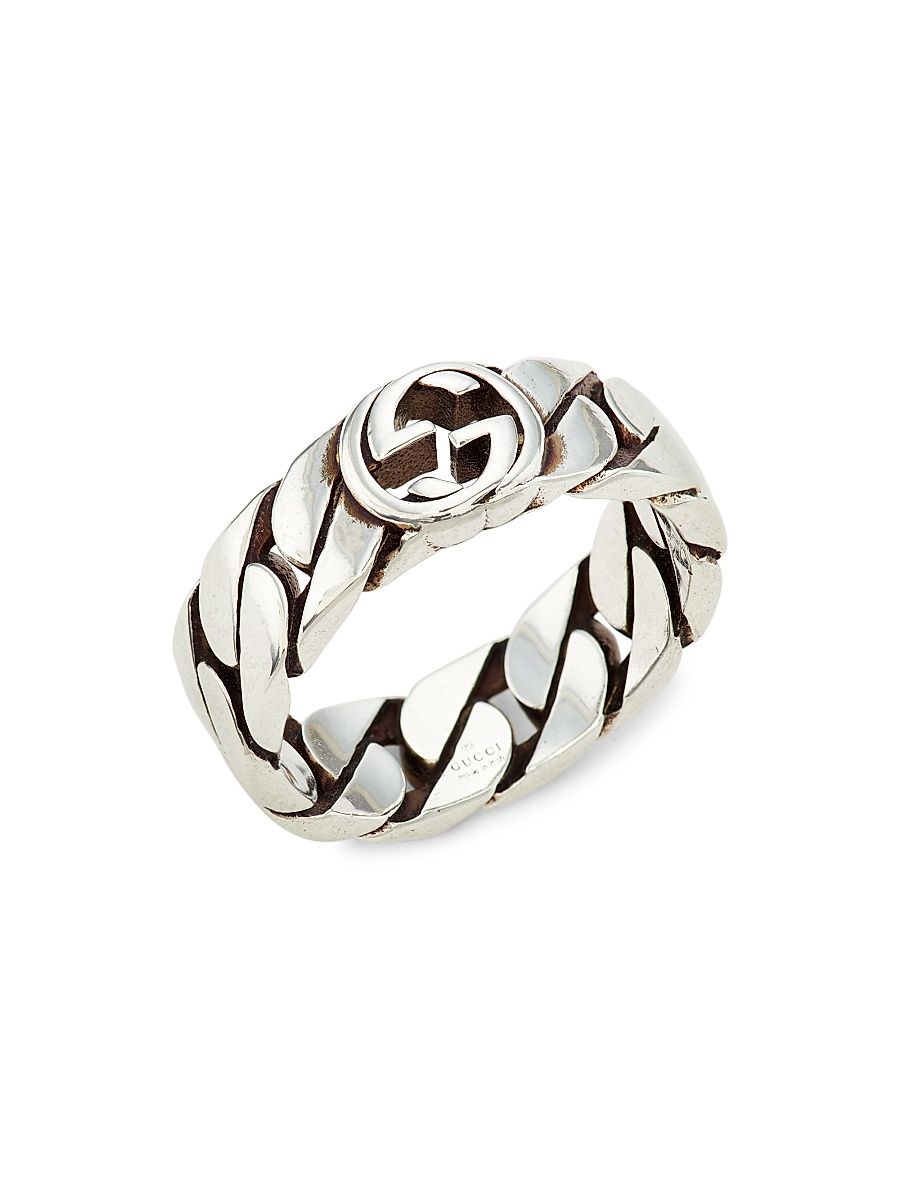 Women's Sterling Silver Interlocking G Ring - Silver - Size 7.25