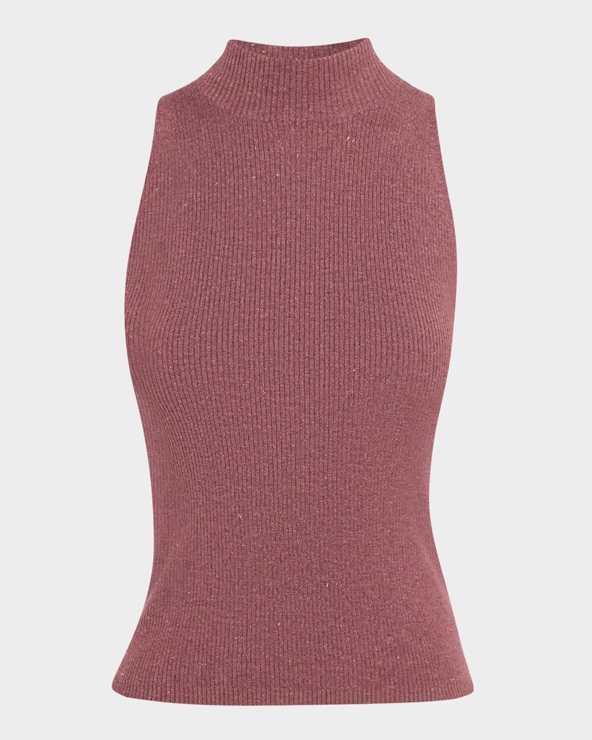 Metallic Cashmere Rib Knit Tank Top