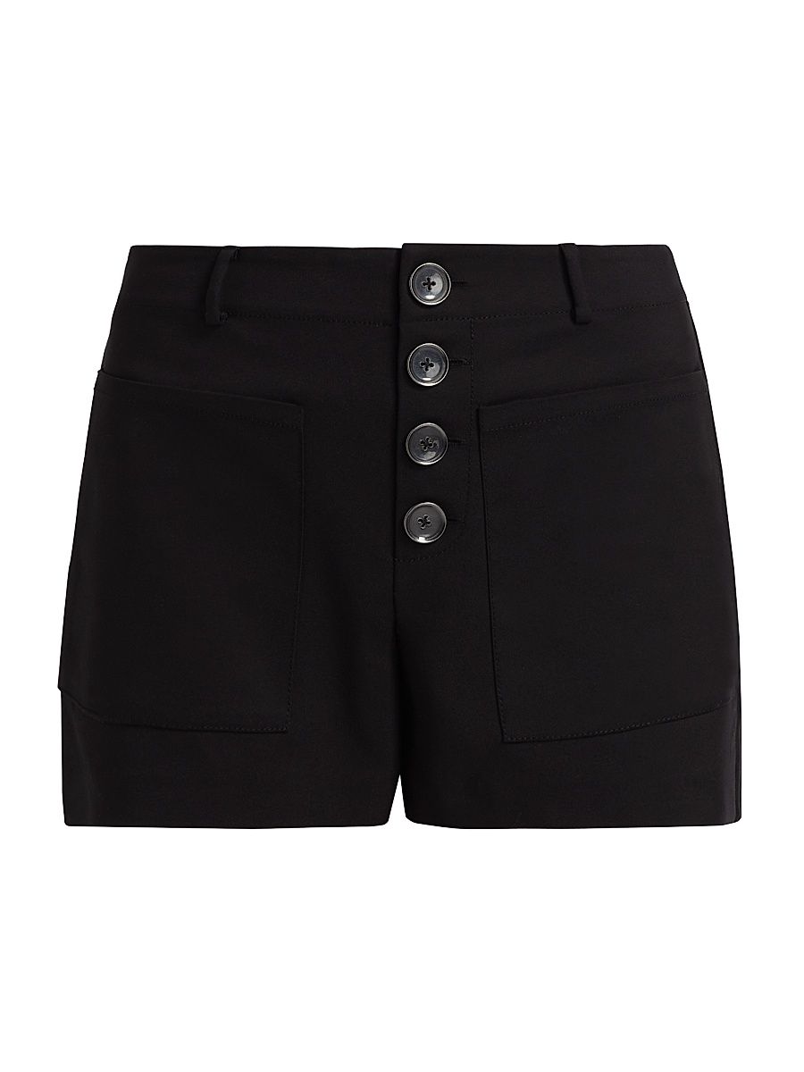Women's Marjory Button-Front Shorts - Black - Size 6