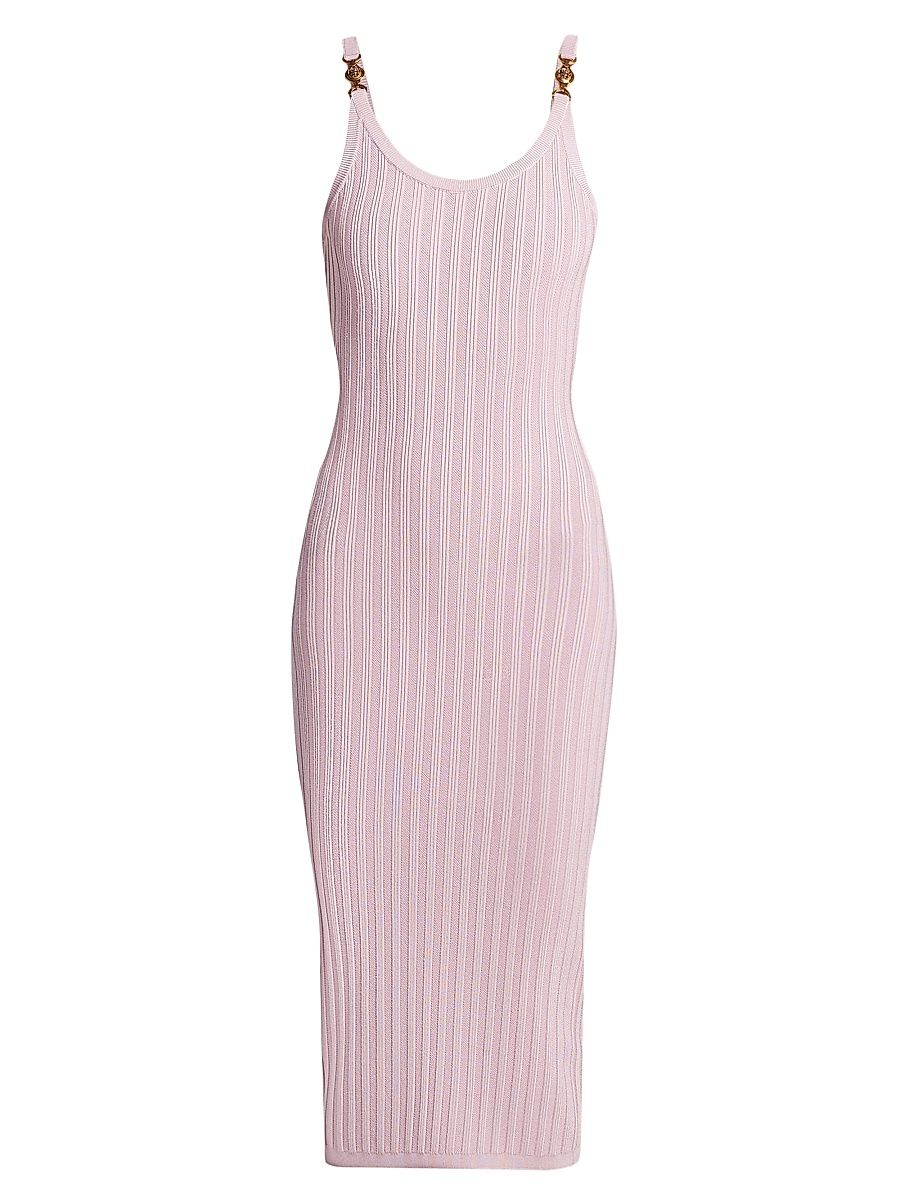Women's La Vacanza Mesh Rib-Knit Tank Midi-Dress - Light Mauve - Size 2