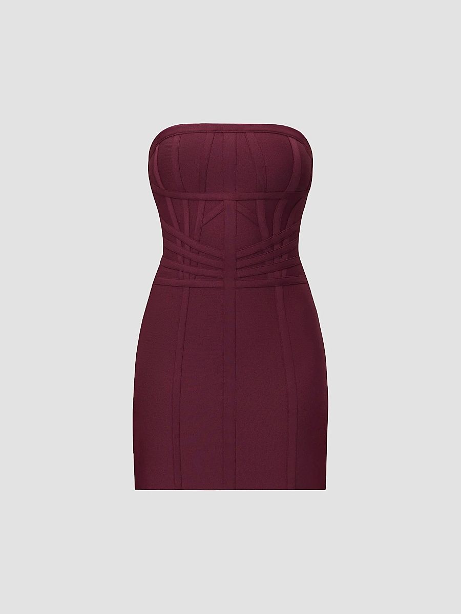 Women's The Jannette Body-Con Minidress - Deep Red - Size XS