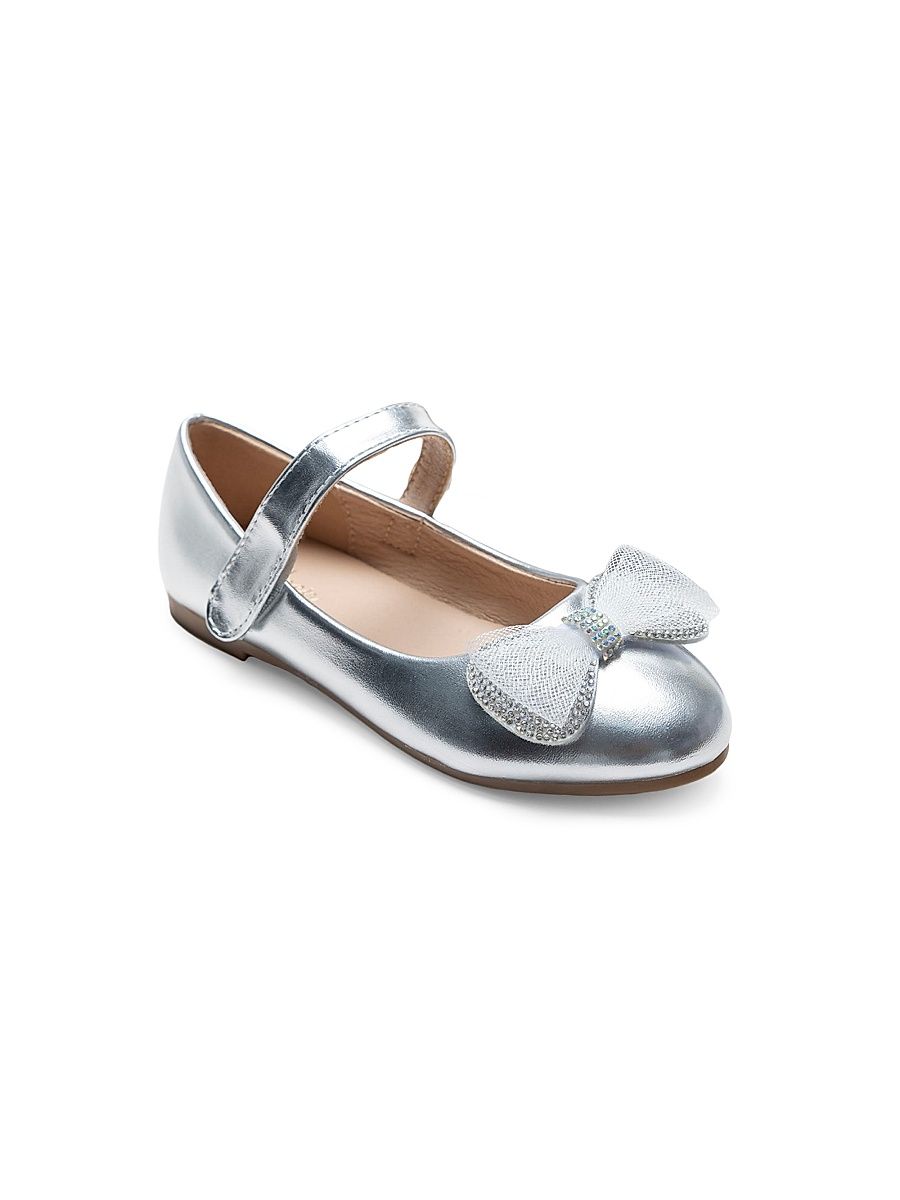 Little Girl's & Girl's Lydia Bow Flats - Silver - Size 4 (Child)