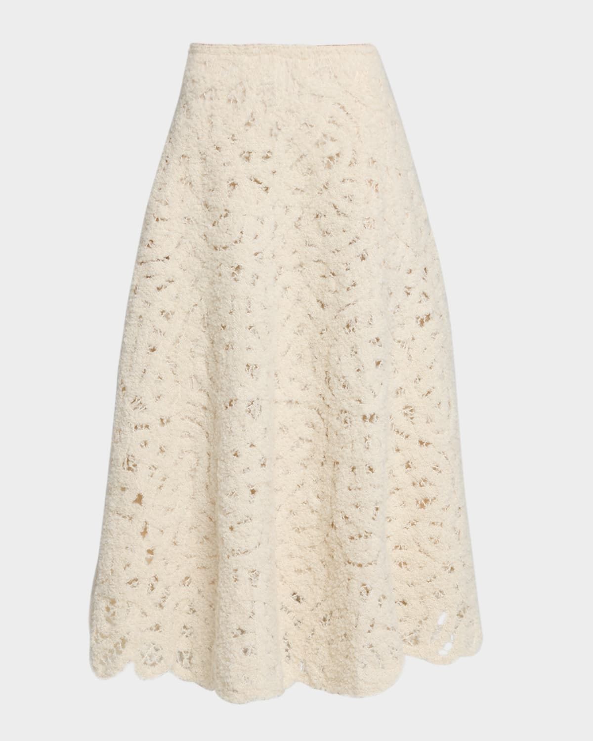 x The Morning Show Boucle Embroidered Knit Midi Skirt
