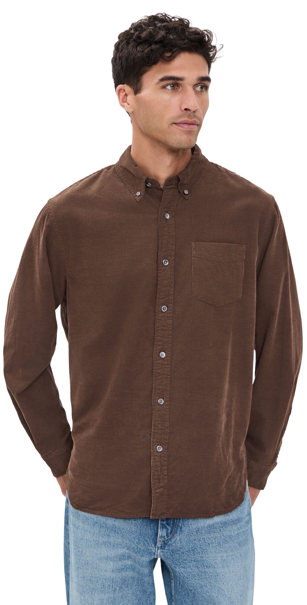 Alex Mill Mill Shirt In Super Fine Wale Corduroy Chicory Coffee XS