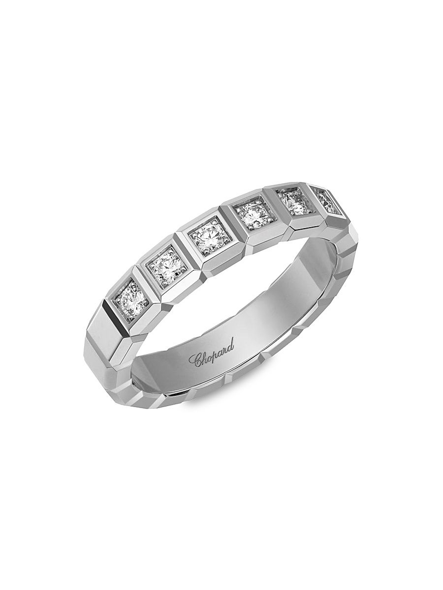 Women's Ice Cube 18K White Gold & Diamond Ring - White Gold - Size 6.75