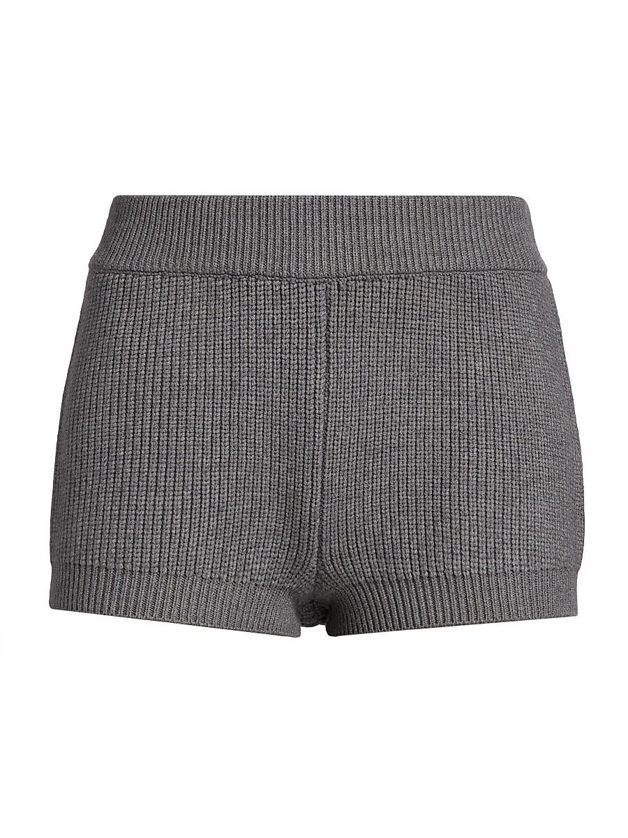 Women's Neoma Rib-Knit Shorts - Grey - Size Medium